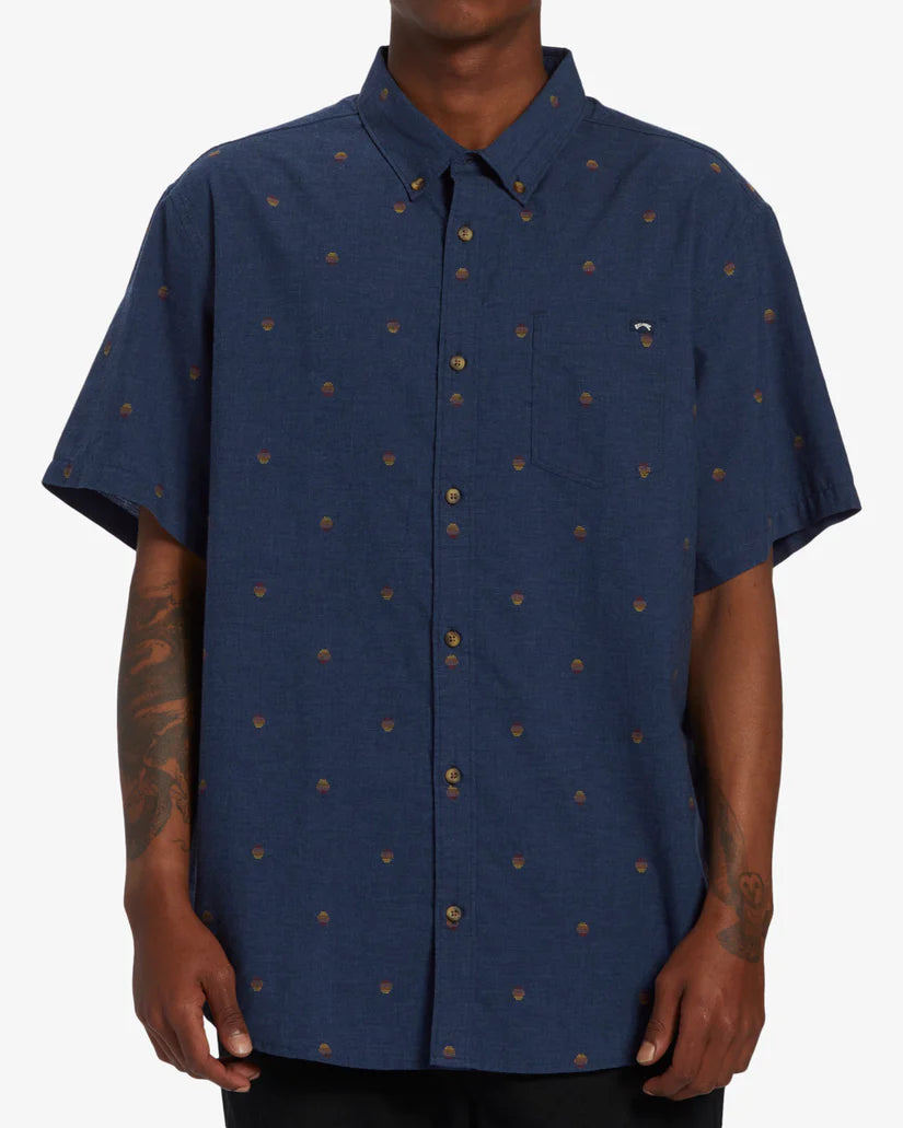 surf clothing for eco-conscious surfers-Billabong Men's All Day Jacquard Short Sleeve Shirt