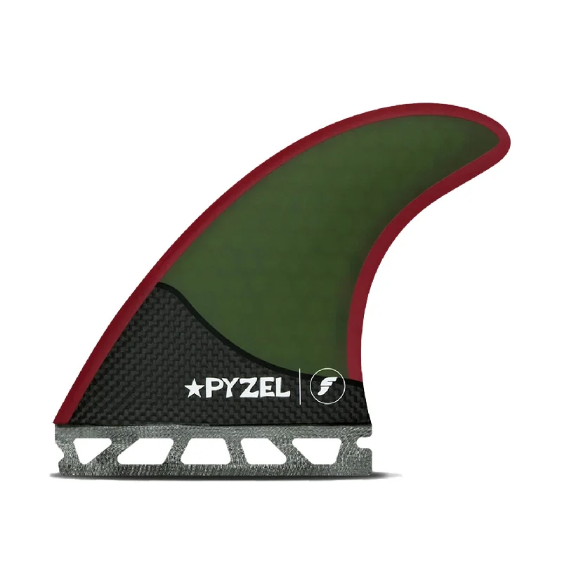 carbon fiber surfboard fins-Futures Fins Pyzel Honeycomb-Carbon Thruster Fin Set Green-Red M