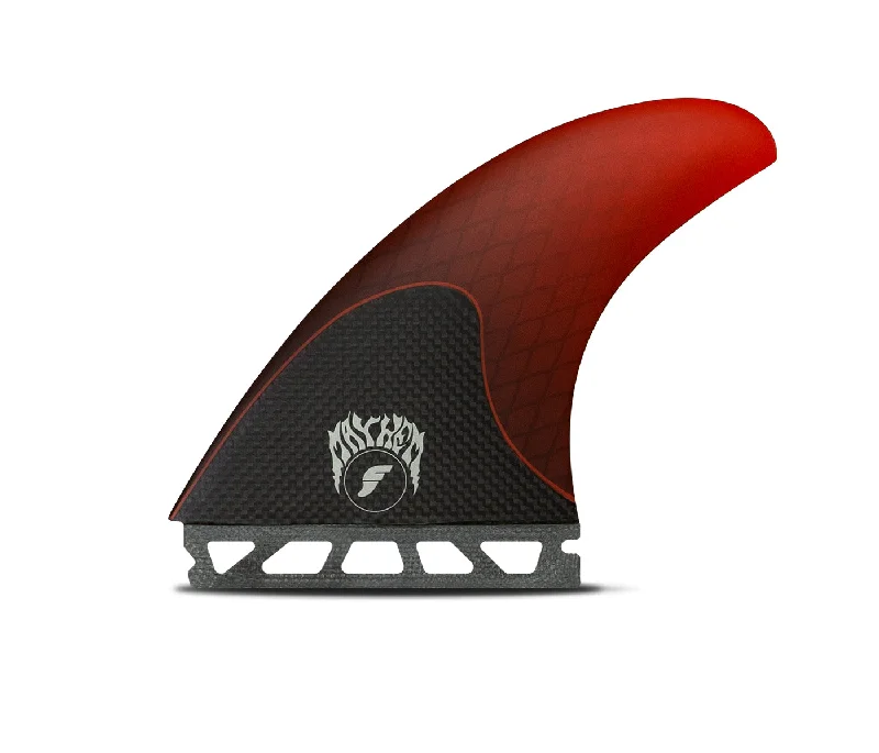 top surfboard fins for beginner surfers-Futures Mayhem 3.0 Honeycomb Tri Fin Set-Red-Large