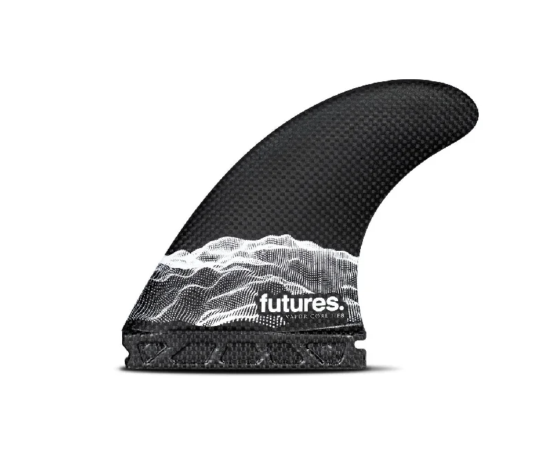 surfboard fins with easy installation-Futures F8 Vapor Core Tri Fin Set-Carbon/White-Large