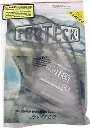 surfboard fins with extra hold-Proteck Pwr-Flex Ffs Thruster 4.25 Clear/Black Surfboard FIN  -  SET OF 3PCS