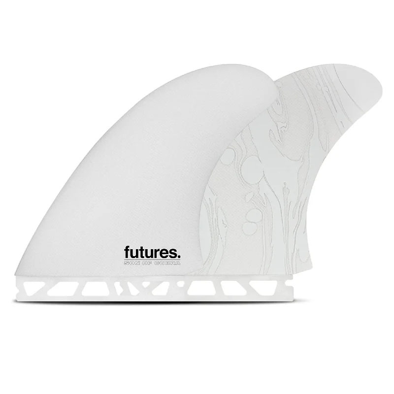 best fins for carving waves-Futures Son Of Cobra Twin Surfboard Fins - Grey/Marble