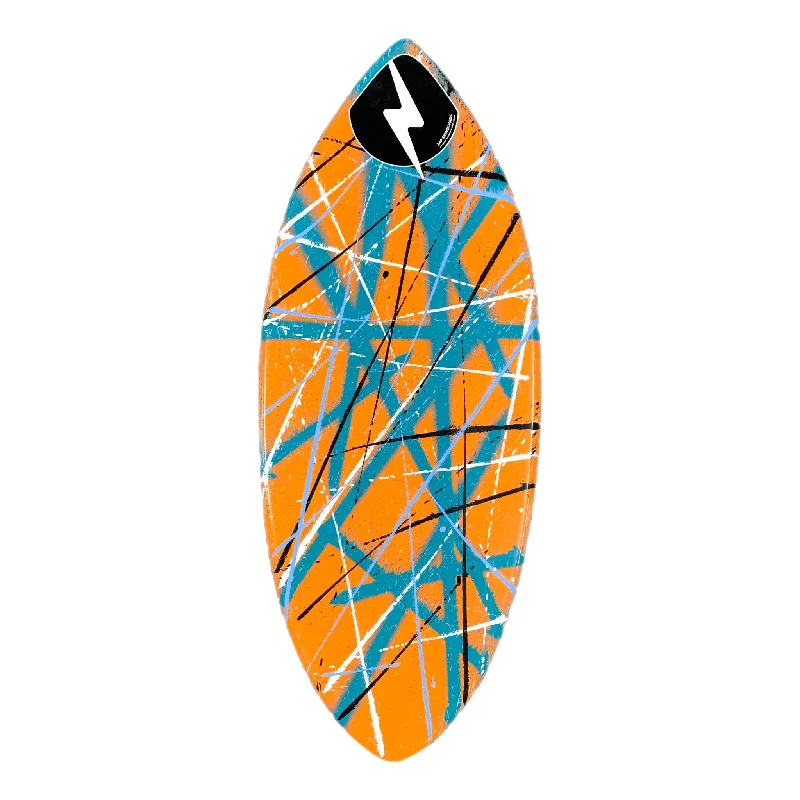 surfboards with extra stability-Zap Large Wedge w/Airbrush Orange teal slashes