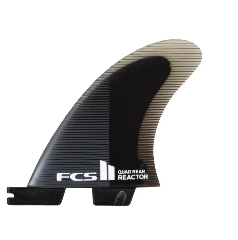 surfboards with extra stability-FCS II Reactor PC Quad Rear Charcoal/Black