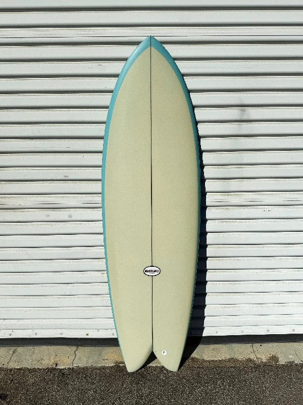 performance surfboards for tricks-5'6" M1 Fish Blue Tan Surfboard