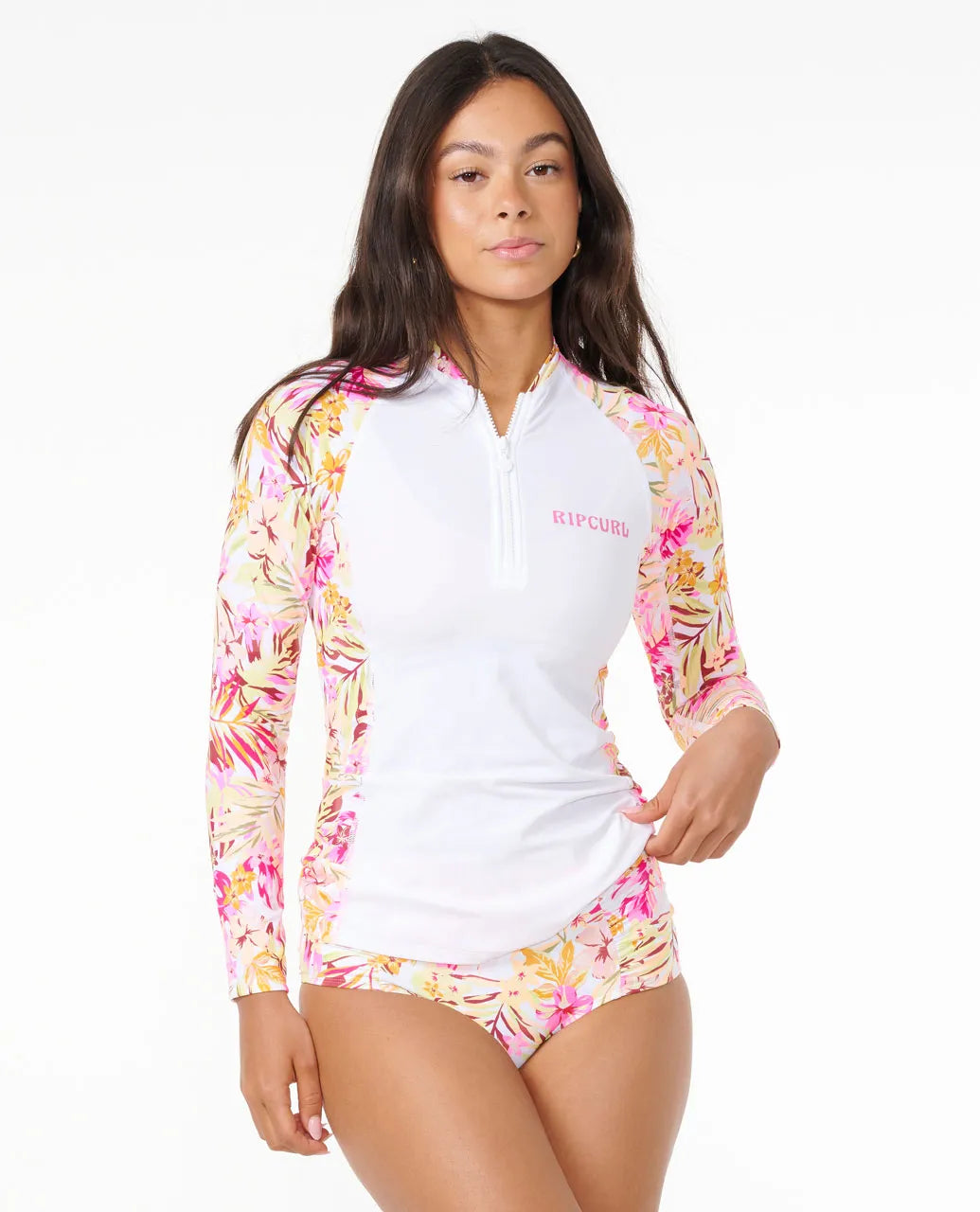 surf rash guards for all weather conditions-Rip Curl Women's Copacabana Short Sleeve UPF Rash Guard