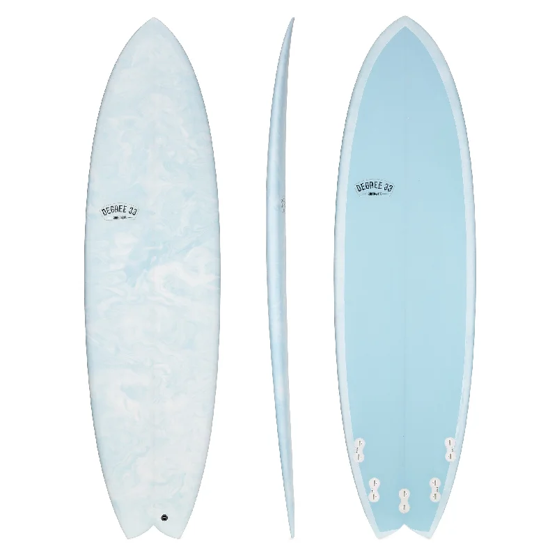 surfboards for all levels of experience-6'10" Easy Rider Fish Surfboard Blue Abstract (Poly)