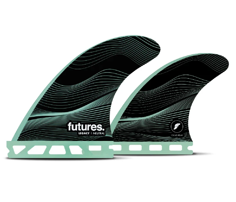 surfboard fins for smooth transitions-Futures F4 Legacy Tri/Quad Fin Set-Green-Small