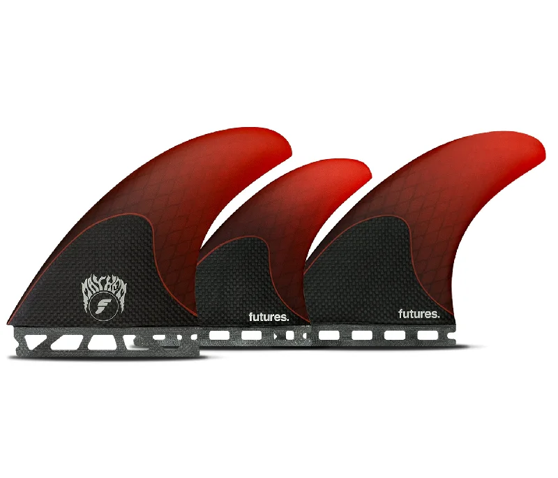 surfboard fins for improved surf control-Futures Mayhem 3.0 Honeycomb Tri/Quad Fin Set-Red-Large