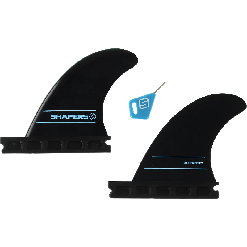 surfboard fins for high-speed maneuvers-Shapers Australia S-2 Future Side Bite Set Black 2pc Surfboard FIN  -  SET OF 2PCS