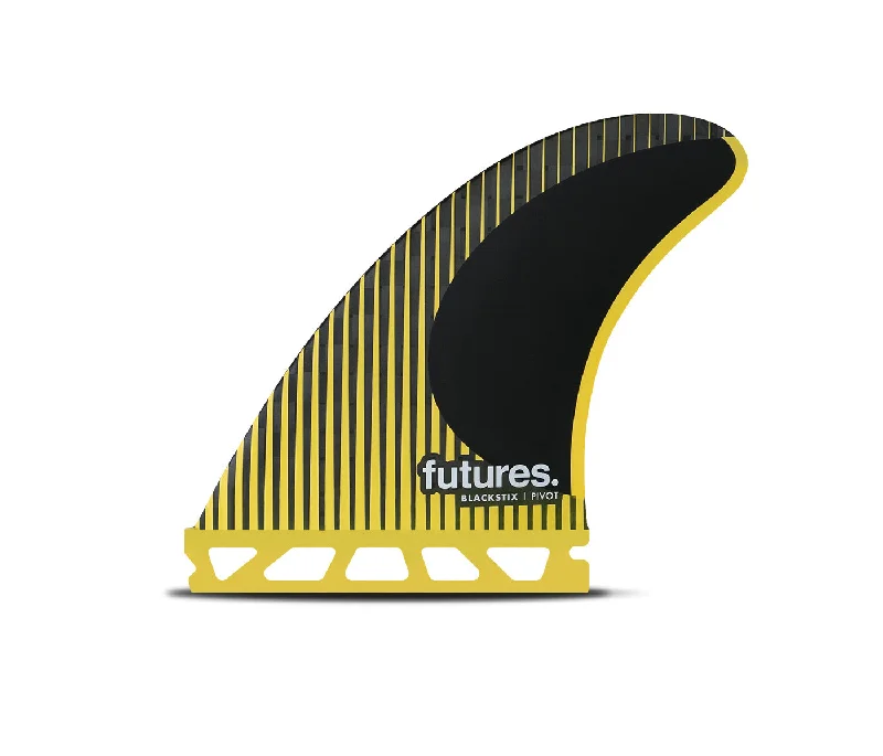 best surf fins for balanced control-Futures P6 Blackstix Tri Fin Set-Yellow-Medium