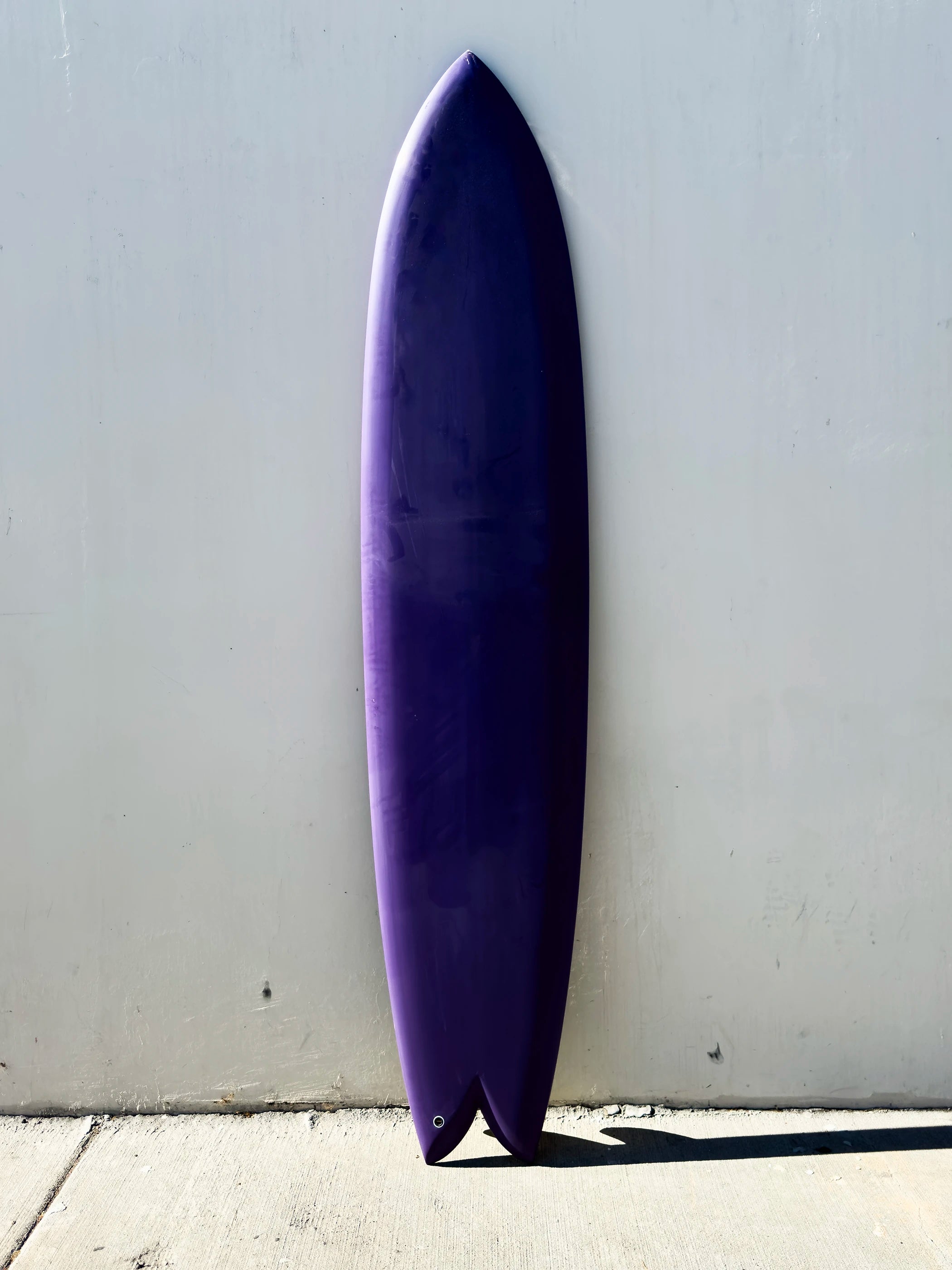 surfboards for quick entry and exit-Deepest Reaches | 9’0” Mega Fish Purple Longboard