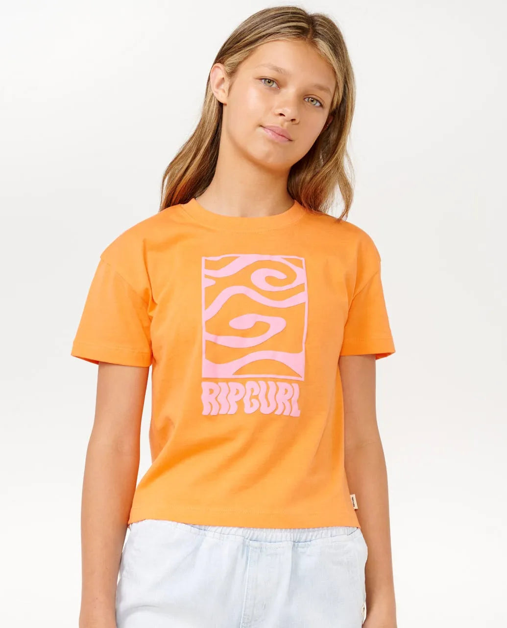 surf swim trunks for men-Rip Curl Girls Sun Sol Loop Crop Tee