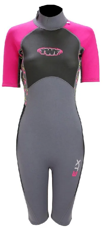 TWF XT3 Ladies 3mm Shortie Wetsuit Pink