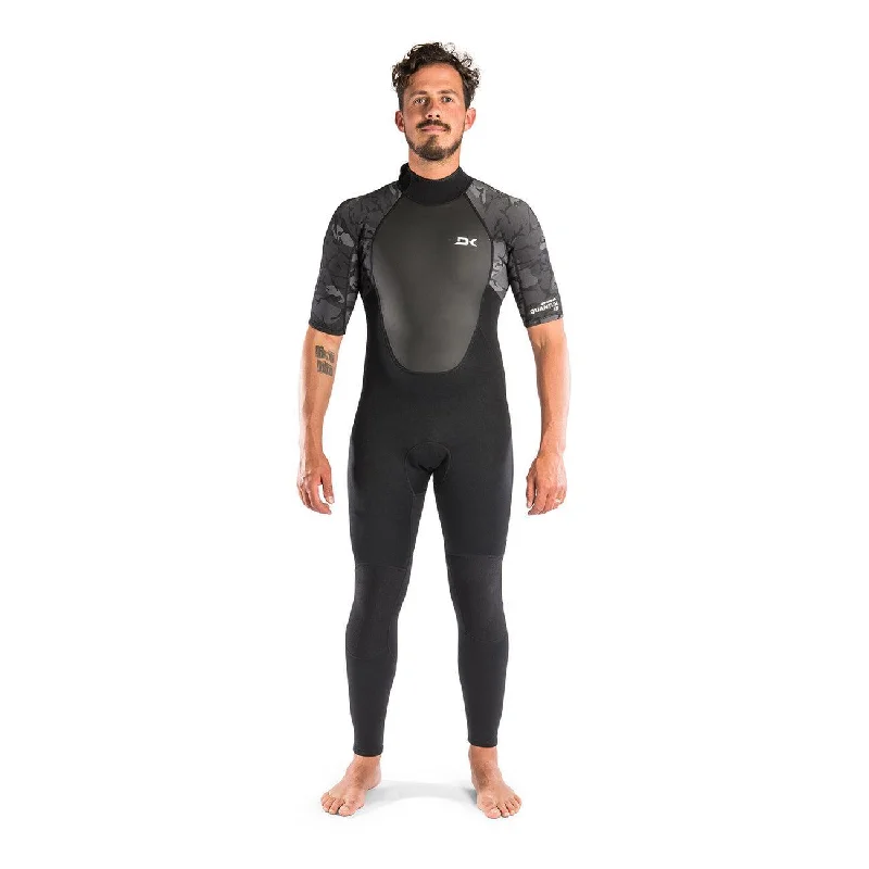 Dakine Mens Quantum Back Zip 2/2mm F/L Short Sleeved Full Wetsuit (Black Camo / White)