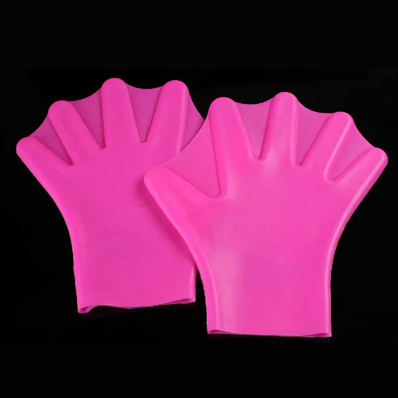 surfboard fins with optimal flex-1Pair Swimming Webbed Gloves Adult Swimming Finger Fin Hand Paddle Wear Silicon Swimming Fins Swinning Assistant