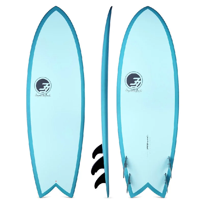 best surfboards for women’s surf trips-5'8" Retro Fish Surfboard Aqua Rail (Epoxy)