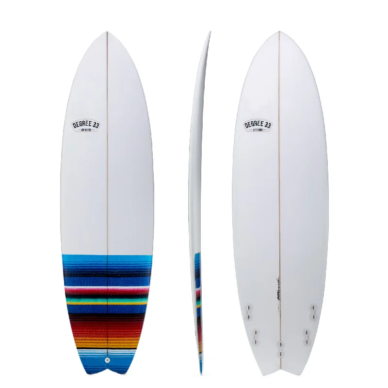 surfboards for better wave entry-6'10" Easy Rider Fish Surfboard Mexican Blanket Inlay (Poly)