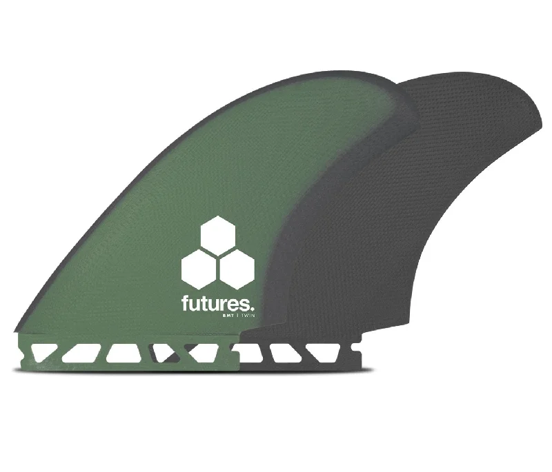 surfboard fins for precision control-Futures Britt Merrick Fiberglass Twin Fin Set-Green/Gray