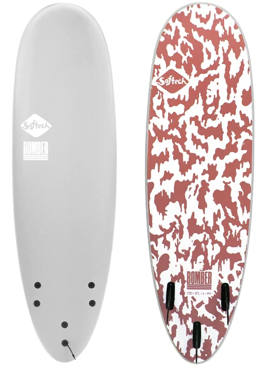 surfboards for smooth gliding-Softech Bomber Grey/Dusty Red-6'4"