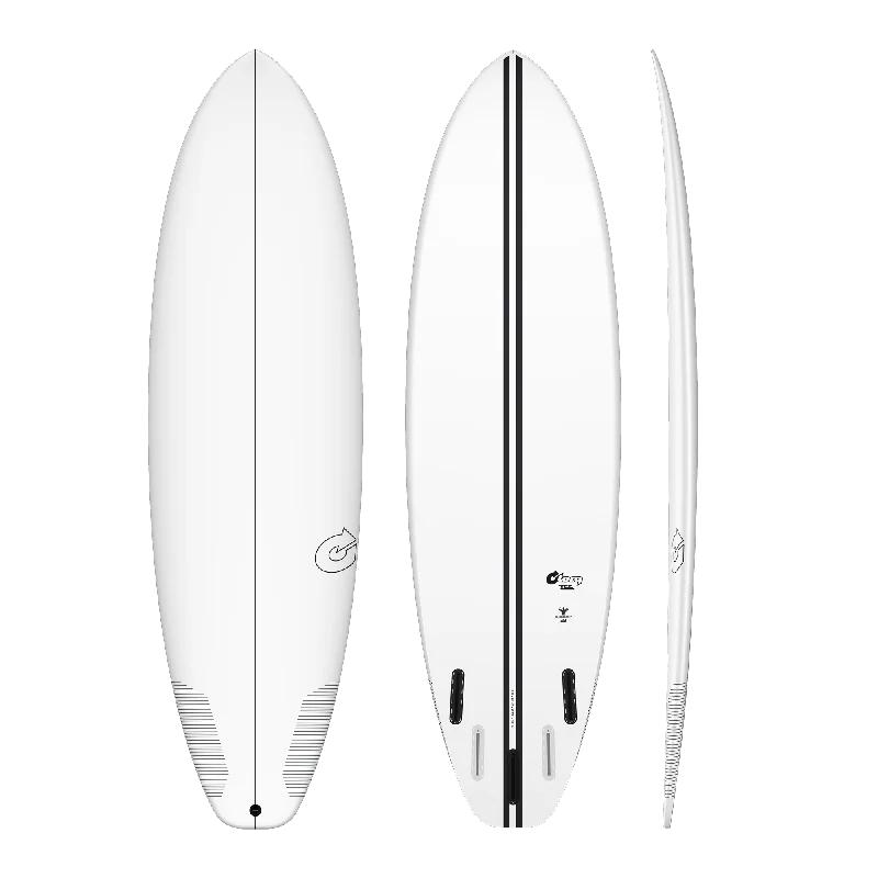 highly maneuverable surfboards-7'6 TORQ TEC BIG BOY 23” x 3” 57.5L FUTURES WHITE