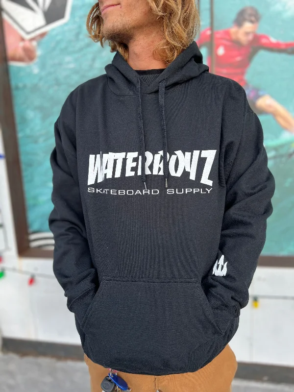 surfboards for freestyle tricks-Waterboyz Thrasher Hoodie Black