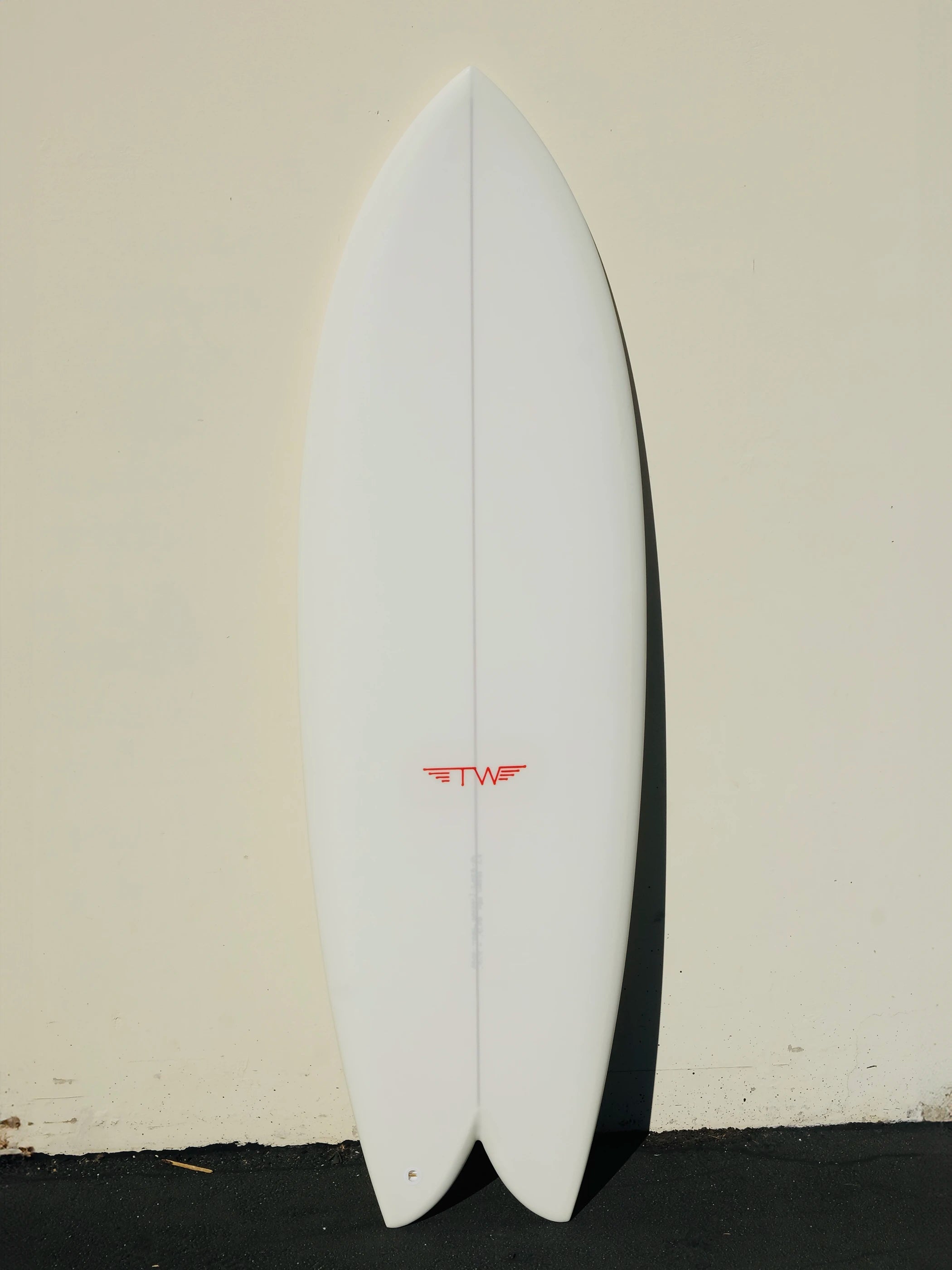 best surfboards for choppy waters-Tyler Warren | 5’7” Dream Fish Opaque White Surfboard