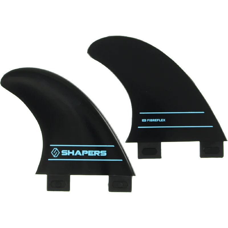 carbon fiber surfboard fins-Shapers Australia S-2 Fcs Side Bite Black Set 2pc Surfboard FIN  -  SET OF 2PCS