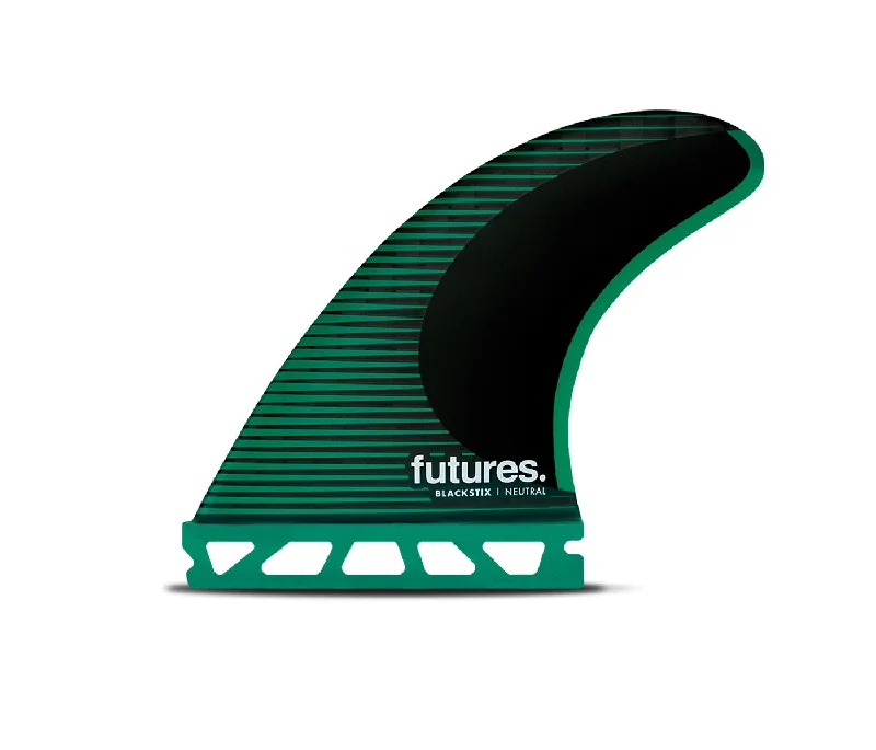 best surfboard fins for stability-Futures F6 Blackstix Tri Fin Set-Green-Medium