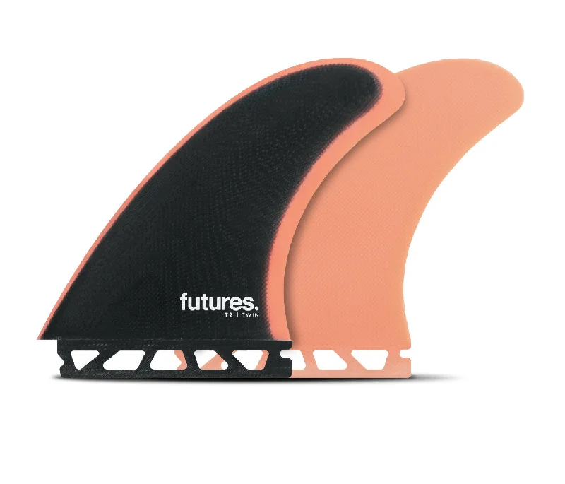 best surfboard fins for stability-Futures T2 Fiberglass Twin Fin Set-Indigo/Rose