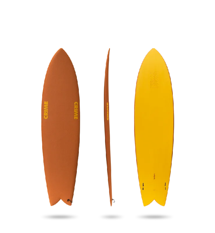 surfboards for family beach days-Crime Long Fish Soft Top 7'5"-Rust