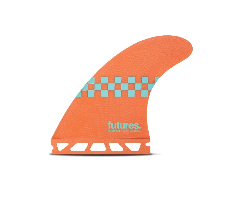 surfboard fins for improved surf control-Futures Fins Jack Freestone Control Series  Thruster Fin Set Salmon L