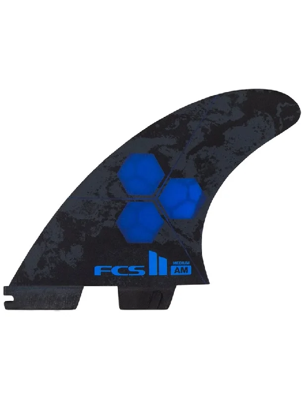 surfboard fins for heavy waves-FCS 2 AM PC Tri-Quad Fin Set Cobalt M