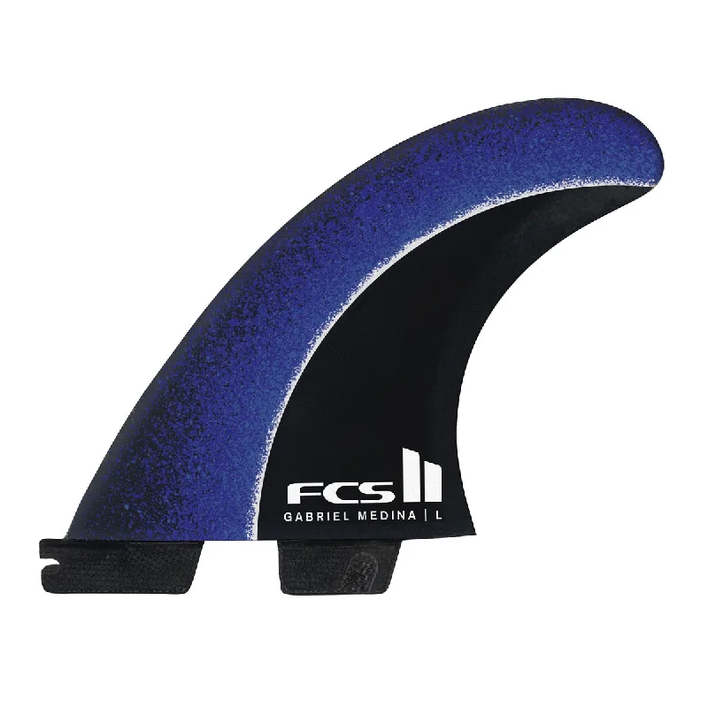 removable fins for surfboards-FCS II GM Aircore PC Tri Fin Set-Blue-X-Large