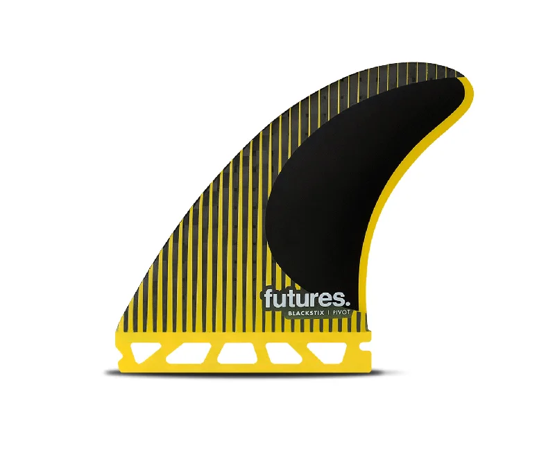 durable surfboard fins for heavy use-Futures P8 Blackstix Tri Fin Set-Yellow-Large