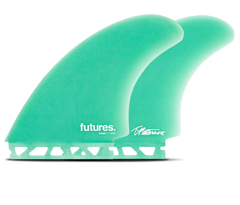 surfboard fins for improved surf control-Futures Timmy Fiberglass Twin Fin Set-Teal