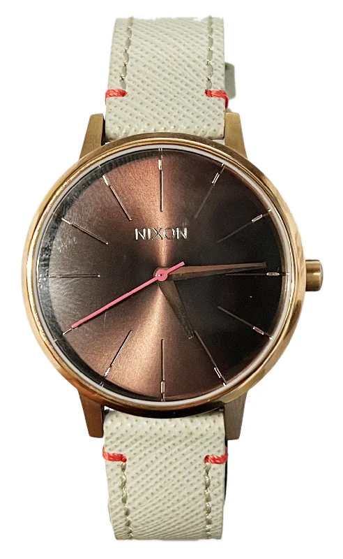 beginner-friendly surfboards for less experience-Nixon Kensington Leather white/rose gold