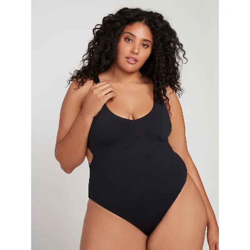 Women's Volcom Simply Seamless 1pc. - Black Plus Size (Full coverage bottom)