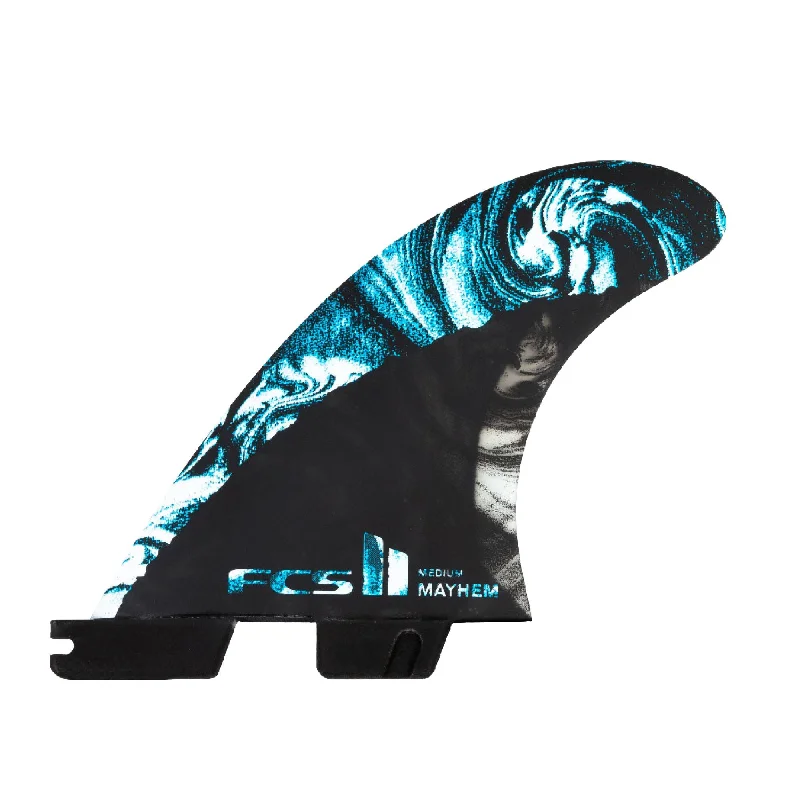 surfboard fins with maximum grip-FCS MB PC Carbon Tri/Quad Fin Set-Blue-Medium