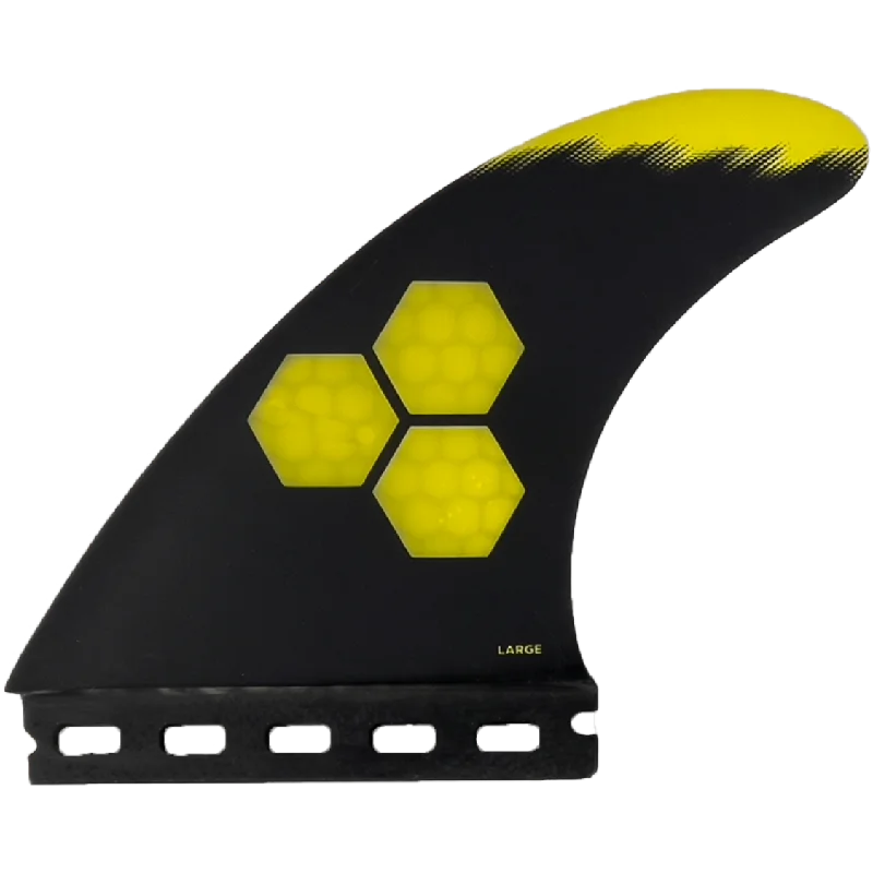 tri-fin setups for surfboards-Channel Islands Tech 1 Tri Fin Set-Yellow-Large