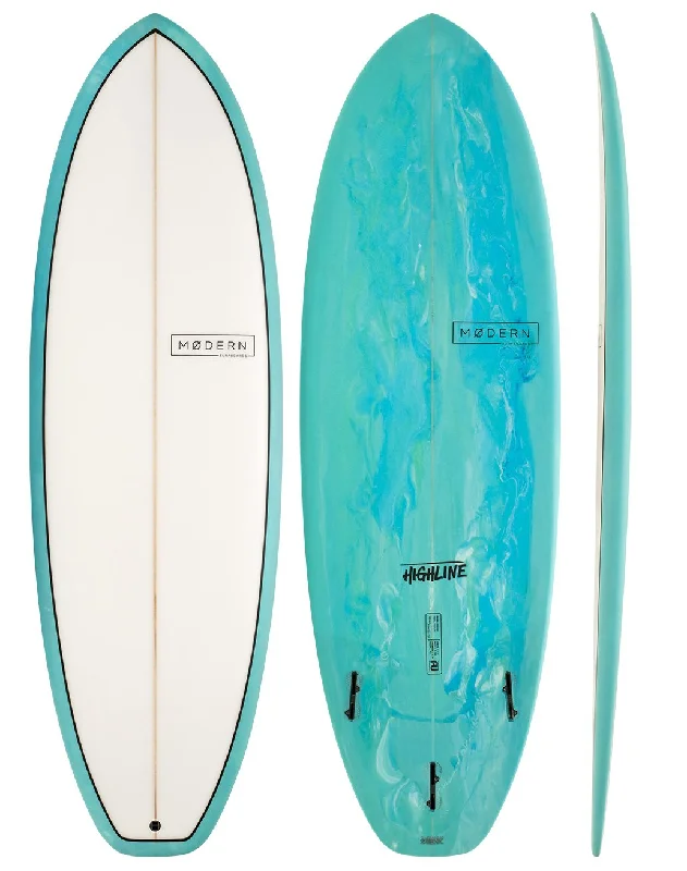 surfboards for versatile wave conditions-5'8 Modern Highline PU - Sea Tint