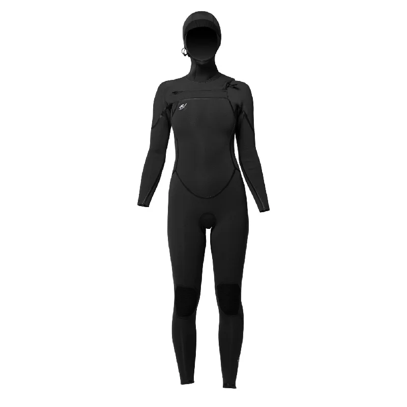 6/5/4 Womens Buell RB2 Hooded Fullsuit - Black