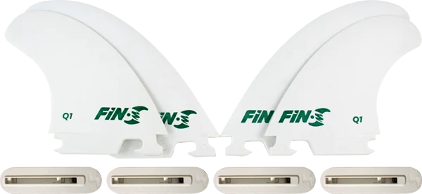 premium surfboard fins for professional surfers-Fin-S Production Set Q-1 Quad White 4 Fins/4 Boxes Surfboard FIN  -  SET OF 4PCS