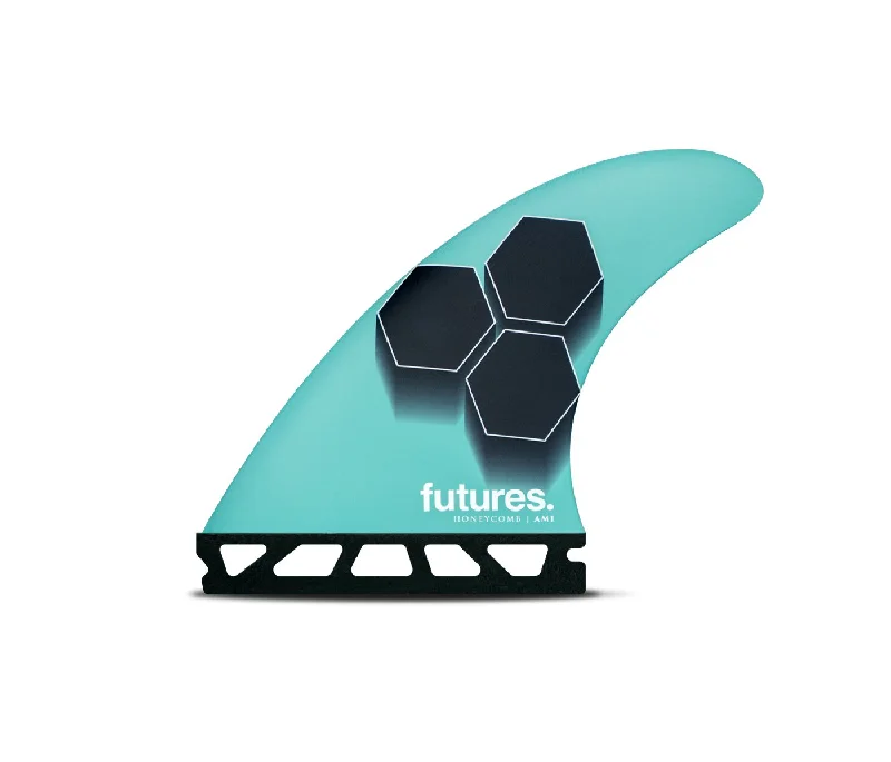 surfboard fins for all skill levels-Futures AM1 Honeycomb Tri Fin Set-Teal/Navy-Medium