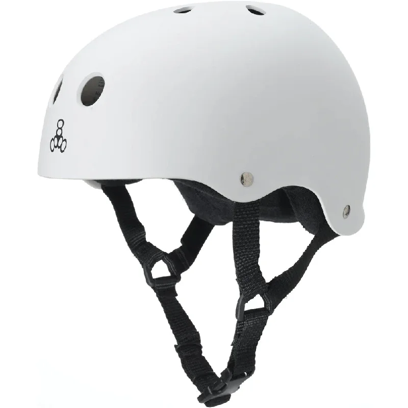 top-rated surfboards for traveling-Triple 8 White Rubber Helmet