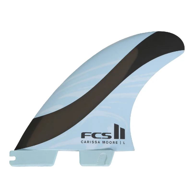 surfboard fins for improved turns-FCS II Carissa Moore PC Tri Fin Set-Blue/Black-Medium