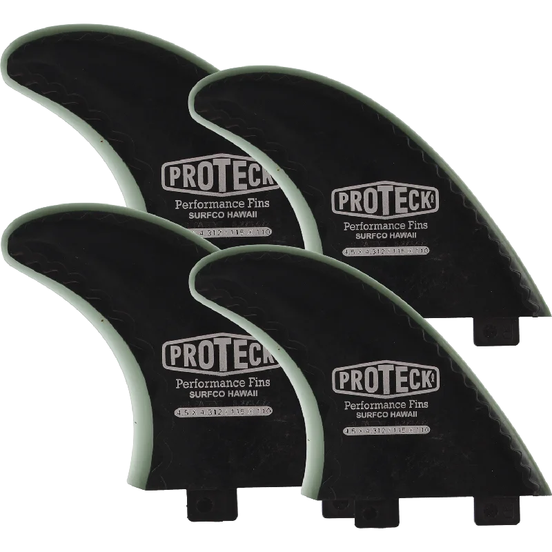 surf fins for improved surfing technique-Proteck Perform Fcs Quad 4.5+4.0 Black Surfboard FIN  -  SET OF 4PCS