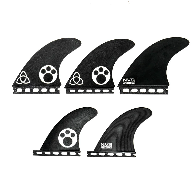 best fins for wave control-NVS Maurice Cole Reverse V Apex Tri/Quad Fin Set-Large