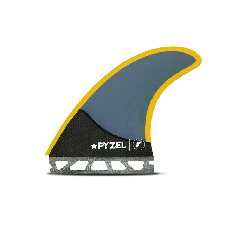 adjustable surf fins for better handling-Futures Fins Pyzel Honeycomb-Carbon Thruster Fin Set Blue-Yellow L