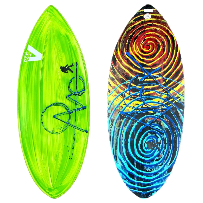 comfortable surfboards for longer rides-Apex 54" AVAC Skimboard Green